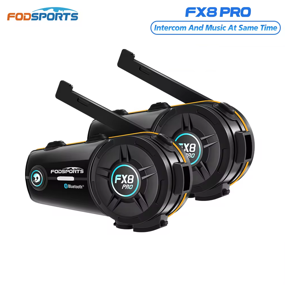 Universal Motorcycle Helmet Intercom Headset - 2 Intercomunicatori Bluetooth Fodsports FX8 Pro