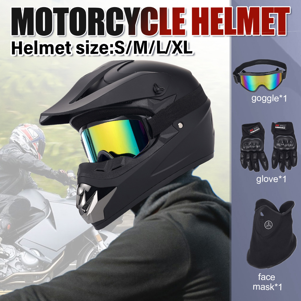 Off Road Motocross Helmet Goggles Set - Casco da Moto Fuoristrada Set Quattro
