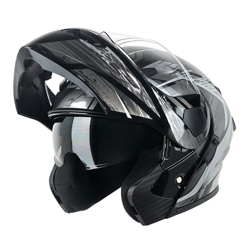Modular Flip Up Motorcycle Helmet Dot Approved - Casco Modulare per Moto con Doppia
