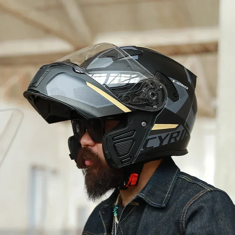 Modular Flip Up Motorcycle Helmet Dot Approved - Casco Modulare Apribile Integrale per Adulti,
