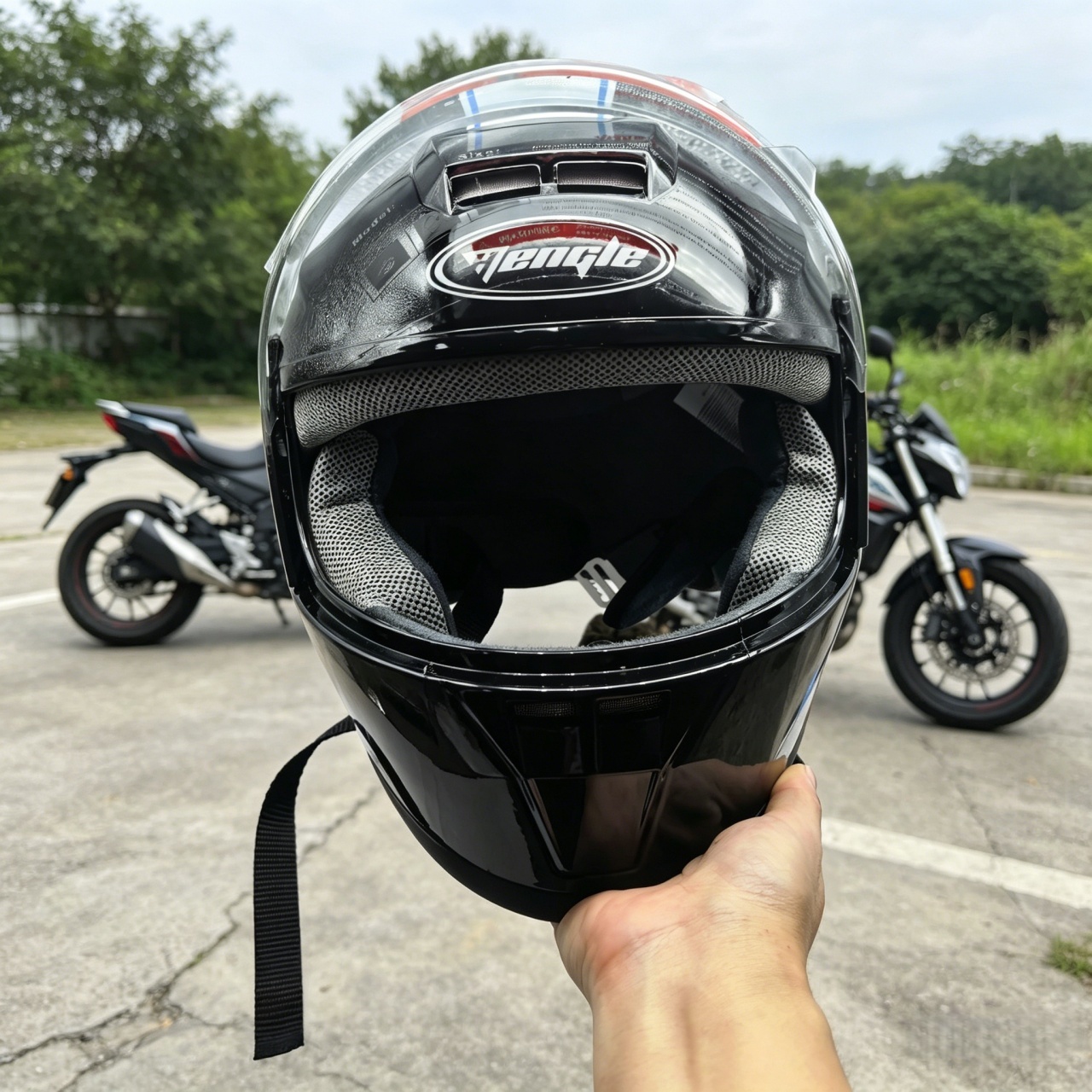 Dual Visor Motorcycle Racing Helmet - Casco Integrale da Moto con Doppia