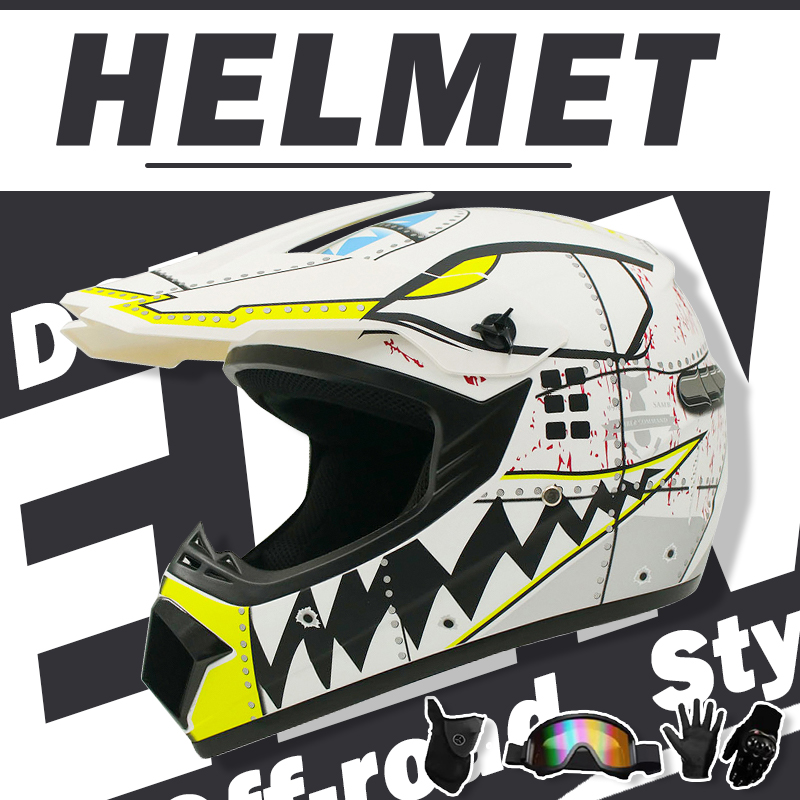Off Road Motocross Helmet Goggles Set - Set di caschi da motocross e