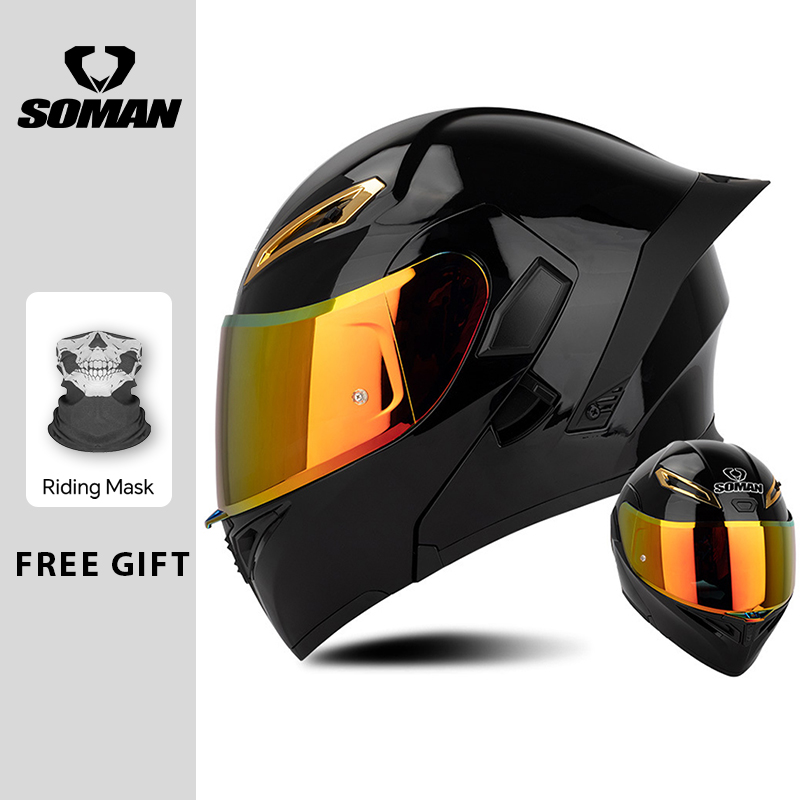 Dual Visor Motorcycle Racing Helmet - Caschi da moto apribili con doppia