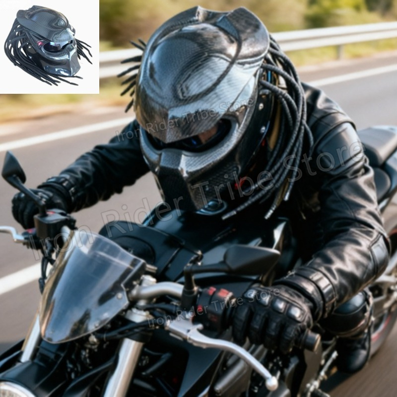 Custom Predator Motorcycle Helmet - Casco Integrale da Moto HOT Racing