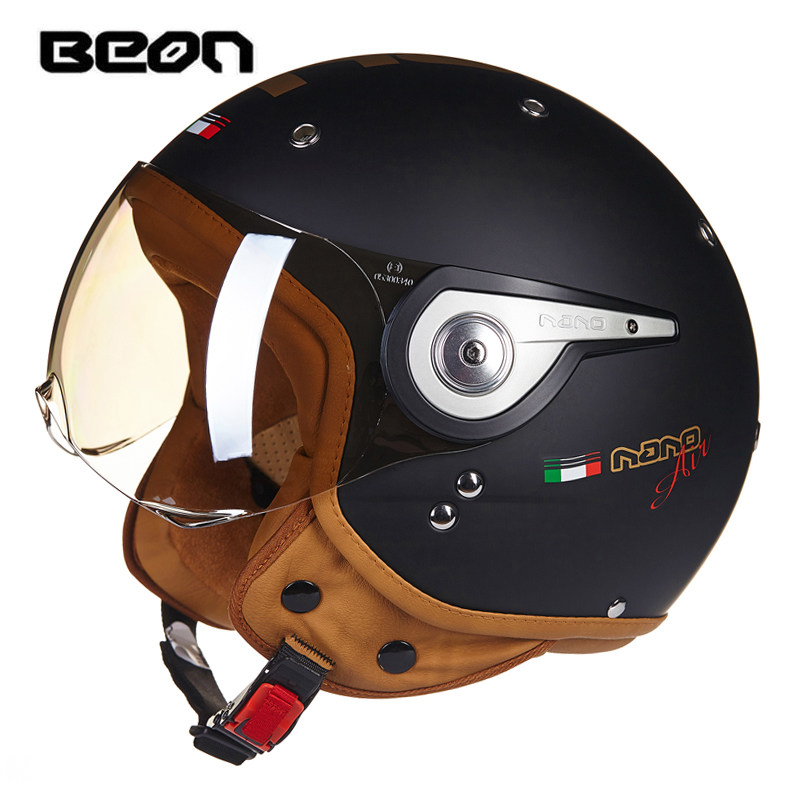Vintage Open Face Retro Helmet - BEON B-110 Casco moto beon 3/4