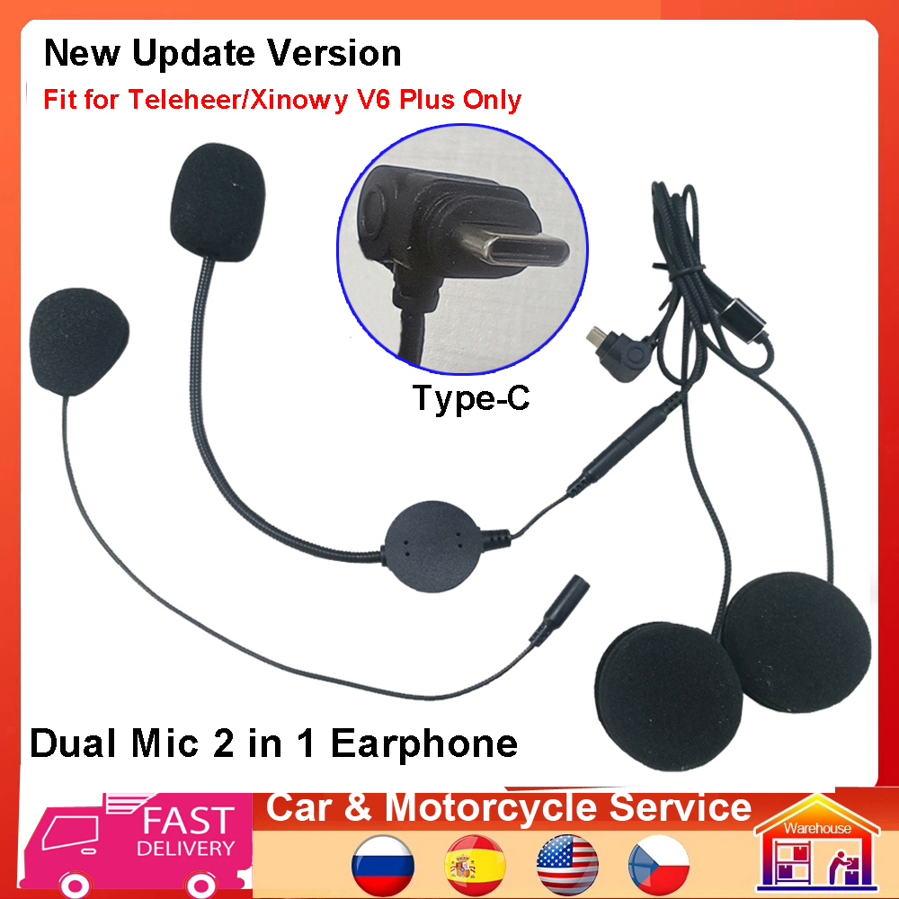 Universal Motorcycle Helmet Intercom Headset - Altoparlante per auricolari di tipo C