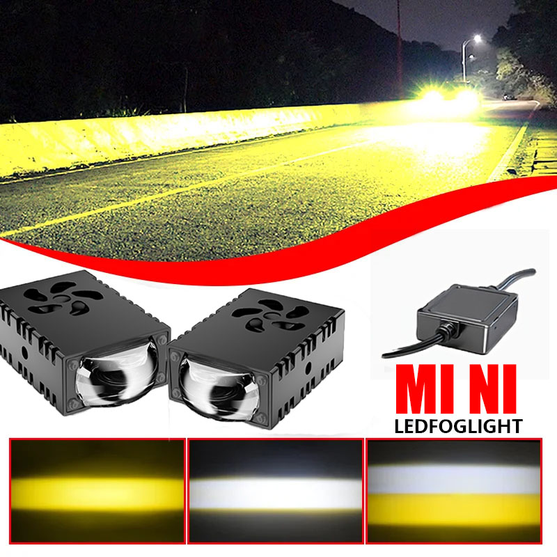 Universal Motorcycle Led Headlight Projector - 1PCS/2PCS Mini Faro LED con Lente