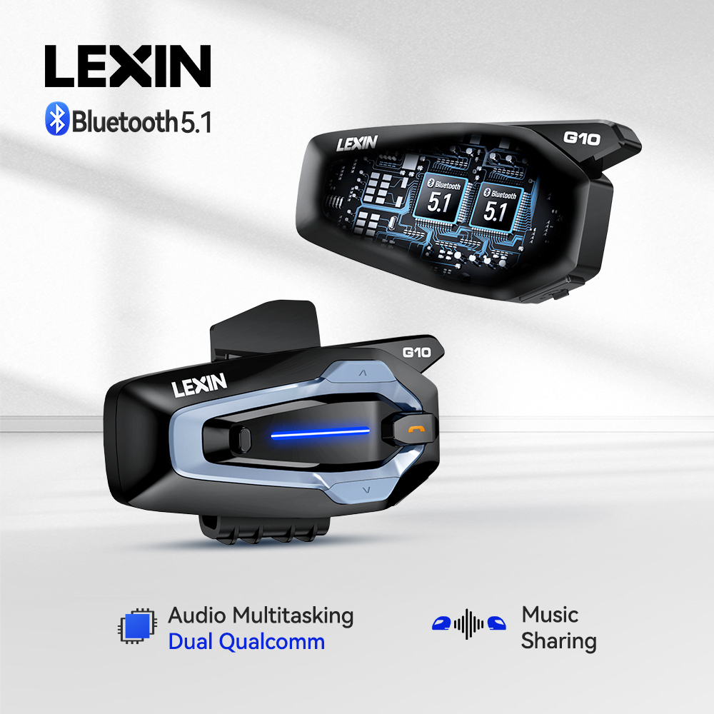 Universal Motorcycle Helmet Intercom Headset - NEW-LEXIN G10 Interfono per Casco da