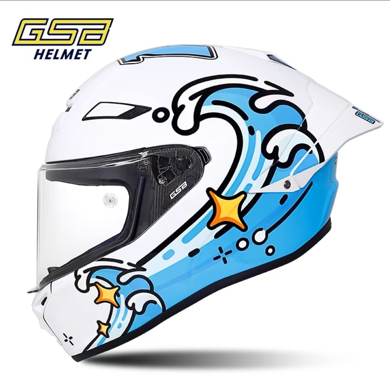 Carbon Fiber Lightweight Motorcycle Helmet - Casco GSB in Fibra di Carbonio
