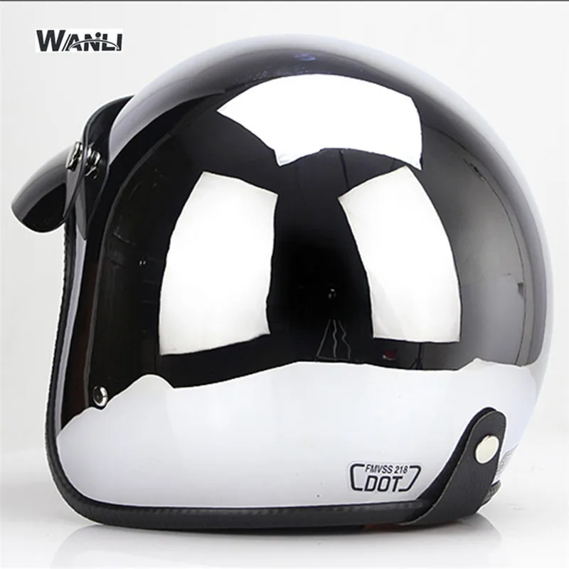Specchio Argento Cromato Moto  - Vintage Open Face Retro Helmet recensione e prezzo