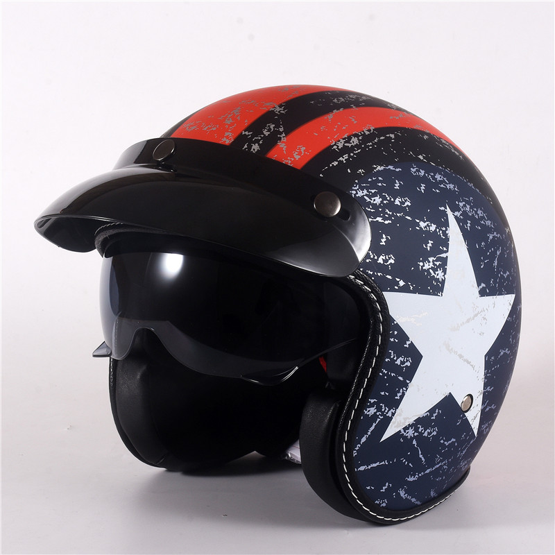 Casco moto Vintage mezza facci - Vintage Open Face Retro Helmet recensione e prezzo