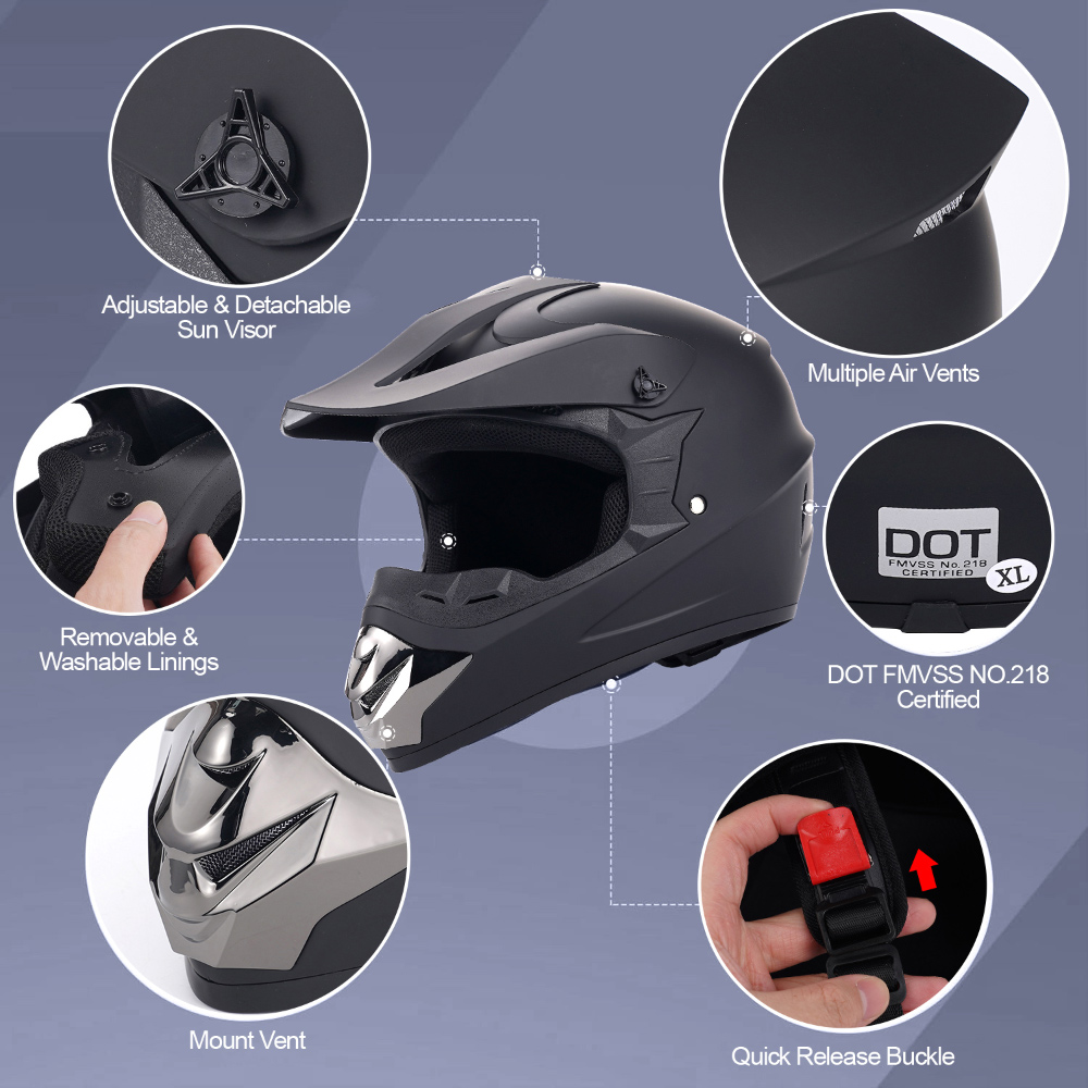 Set di quattro pezzi per casco - Off Road Motocross Helmet Goggles Set recensione e prezzo