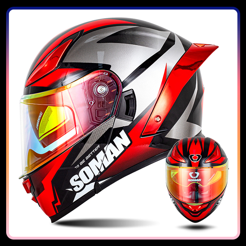 Casco da moto da uomo Caschi a - Modular Flip Up Motorcycle Helmet Dot Approved recensione e prezzo