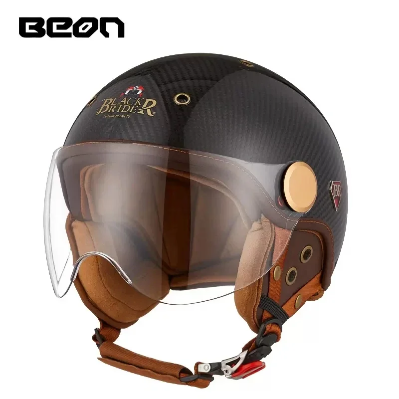 BEON BR13 Casco mezzo viso ape - Vintage Open Face Retro Helmet recensione e prezzo