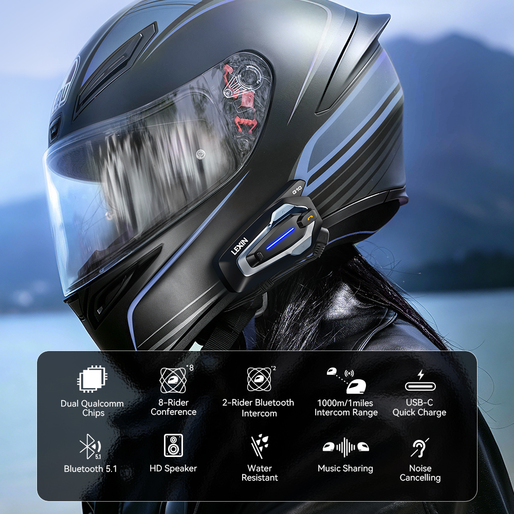 NEW-LEXIN G10 Interfono per Ca - Universal Motorcycle Helmet Intercom Headset recensione e prezzo