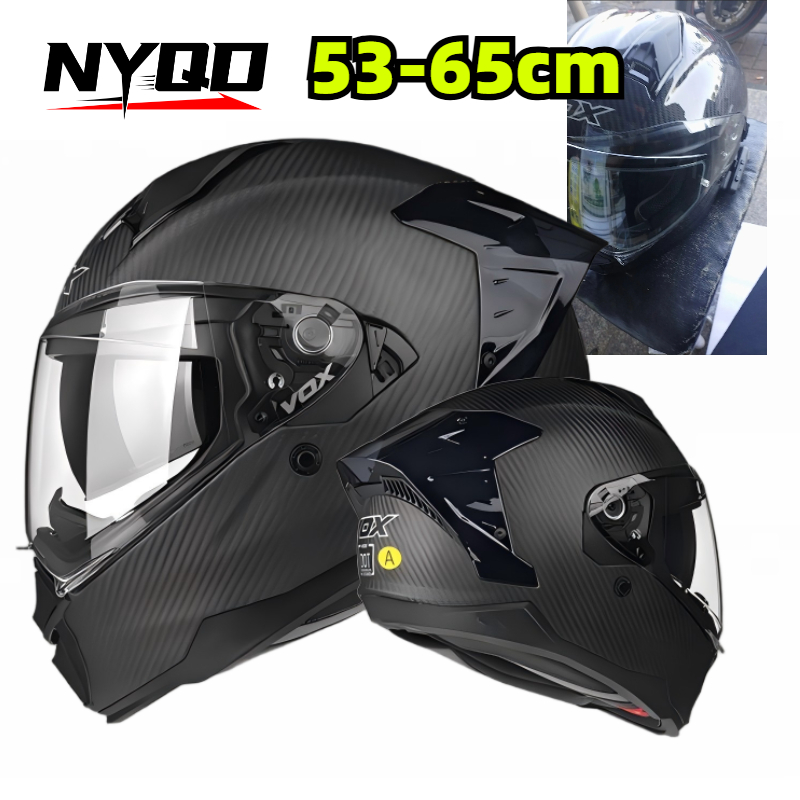 Casco Integrale in Fibra di Ca - Dual Visor Motorcycle Racing Helmet recensione e prezzo