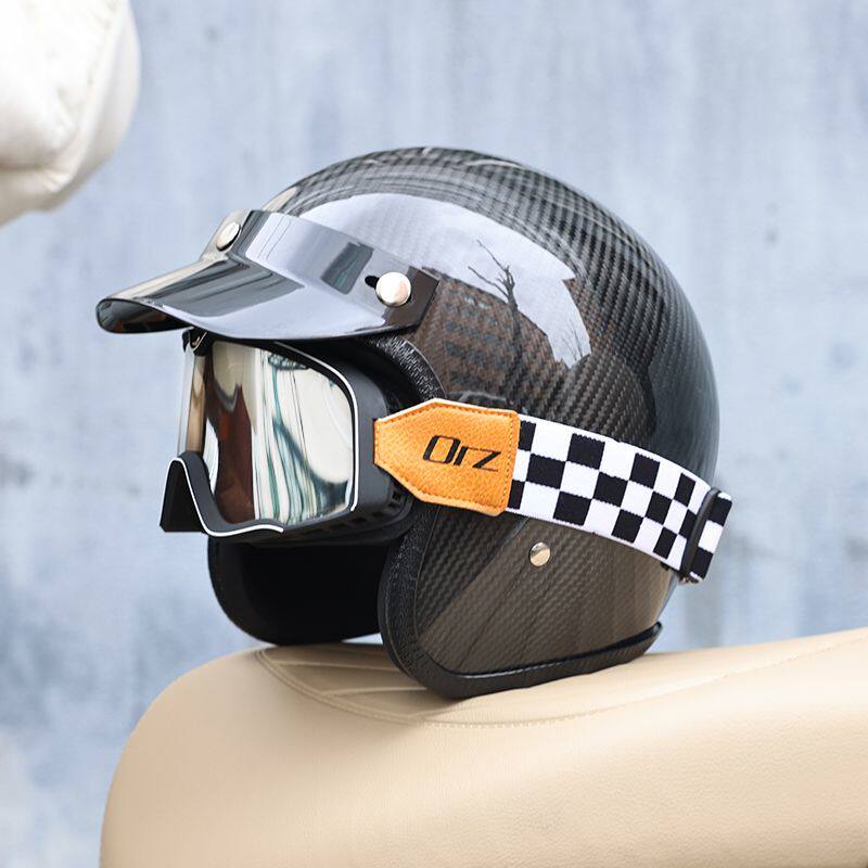 Casco Moto Vintage in Fibra di - Carbon Fiber Lightweight Motorcycle Helmet recensione e prezzo